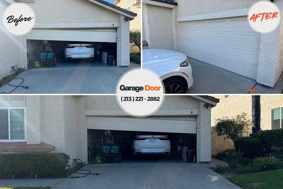 Before and after: garage door repair North Belle Vernon, PA